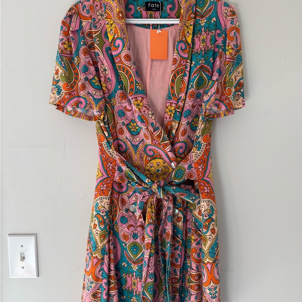 Fate Women's Colorful Paisley Midi Dress